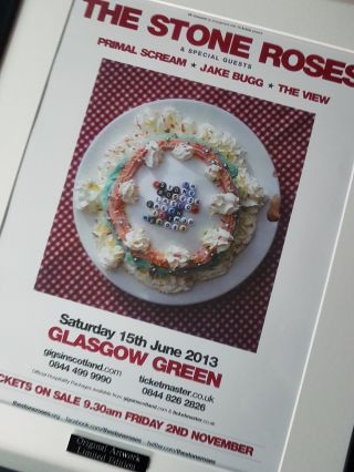 The Stone Roses - Glasgow Green 2013 - Framed Poster - Oasis - Ian Brown 2
