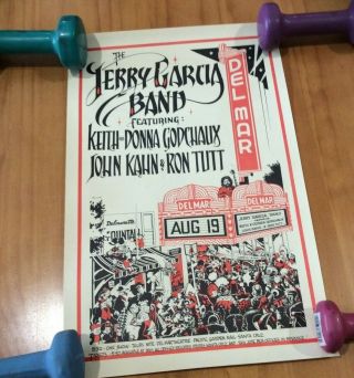 Jerry Garcia Band Poster 8 - 19 - 76 Del Mar Theater Santa Cruz By Jim Phillips