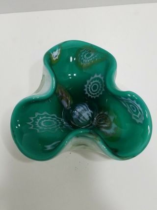 Murano Art Glass Candy Dish Barbini Italy Vtg Ash Tray Trinket Bowl