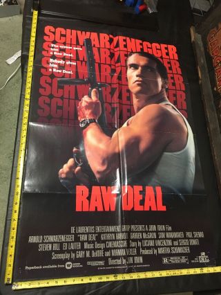 Vintage Rare 1986 Raw Deal Schwarzenegger Theater Movie Poster 1 - Sh