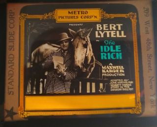 The Idle Rich 1921 Vintage Glass Slide Metro Pictures Bert Lytell