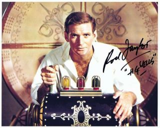 Rod Taylor Hand - Signed Time Machine 8x10 W/ Lifetime Hg Wells @ The Controls