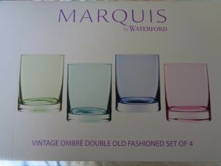 Waterford Marquis Vintage Ombre Double Old Fashioned Set Of 4 Glasses