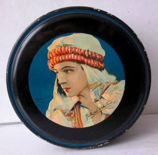 C1920s Rudolph Valentino Beautebox Tin With Artwork By Harry Clive