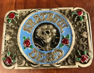 Grateful Dead Limited Edition Skeleton & Roses Belt Buckle 1992