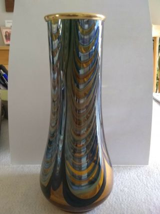 Okra Glass Vase With Gold Rim