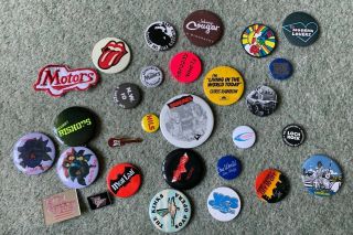 70s & 80s Rock Band Badges Various