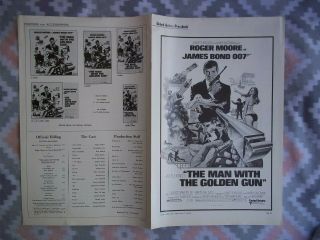 The Man With The Golden Gun 1974 Pressbook.  James Bond 007 Roger Moore