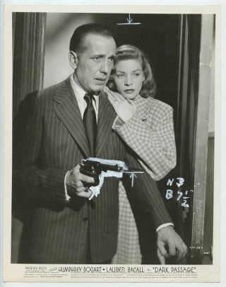 Humphrey Bogart Lauren Bacall Photo 1947 Dark Passage Vintage