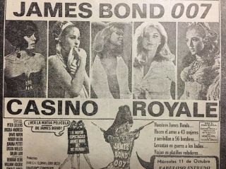 Vintage James Bond 007 Casino Royale Sexy Women Theater Ad