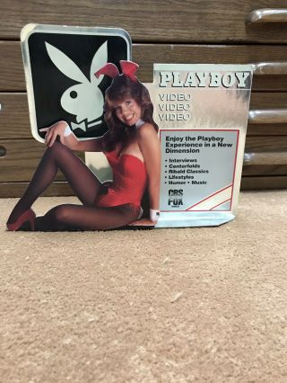 Vintage Playboy Video Store Counter Top Display Standee 1980s Cbs Fox Video