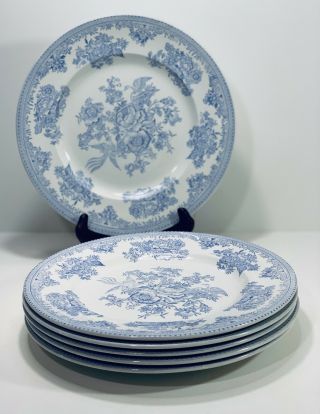 Burgess & Leigh Asiatic Pheasants Blue 10 " Dinner Plate (6) Birds/flowers/leaves