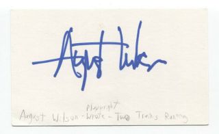 August Wilson Signed 3x5 Index Card Autographed Signature Broadway Playwright