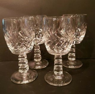 Rock Sharpe Wreath [stem 1001] Set Of 4 Water Goblets Great Cond