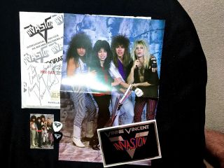 Kiss/vinnie Vincent Invasion 1988 Fan Club Kit W/vv Signed Xmas Card - Slaughter