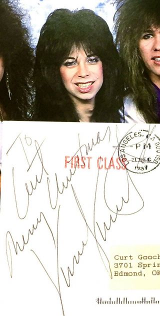 KISS/Vinnie Vincent Invasion 1988 Fan Club Kit w/VV Signed Xmas Card - Slaughter 3