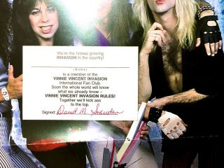 KISS/Vinnie Vincent Invasion 1988 Fan Club Kit w/VV Signed Xmas Card - Slaughter 6