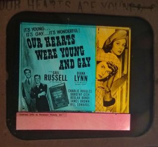 Our Hearts Were Young And Gay 1944 Vintage Glass Slide Gail Russell Diana Lynn