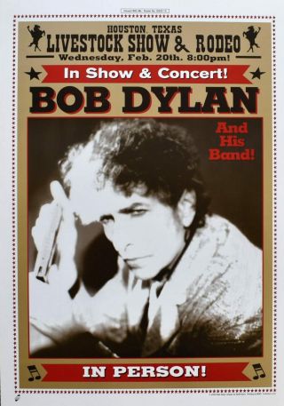Bob Dylan Concert Poster Houston 2002