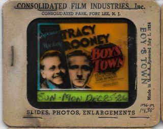 Boys Town 1938 Vintage Glass Slide Spencer Tracy Mickey Rooney Oscar - Winner