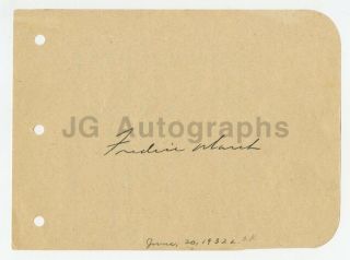 Fredric March - Academy Award Winning Actor - Signed Card