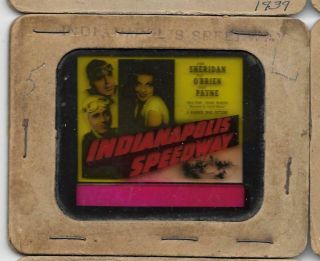 Indianapolis Speedway 1939 Vintage Glass Slide Ann Sheridan Pat O 