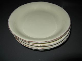 Set Of 4 Vietri Crema Pattern Salad Plates