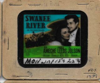 Swanee River 1939 Vintage Glass Slide Don Ameche Al Jolson Oscar - Nominee