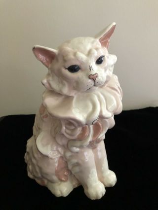 Kay Finch Pink Cat,  Ambrosia,  10 1/2 " Height,  California Pottery