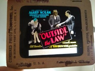 Outside The Law 1930 Vintage Glass Slide Edward G.  Robinson Mary Nolan