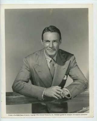 Randolph Scott Photo 1946 Universal Pictures Publicity Portrait Vintage