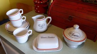 Vintage French Breakfast Service In Porcelain D 
