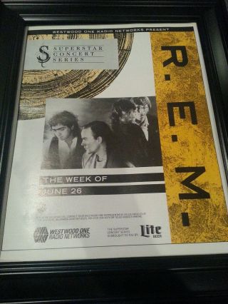 R.  E.  M.  Green Radio Concert Rare Promo Poster Ad Framed Printed Once