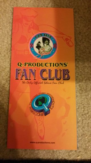 Selena Quintanilla Q Productions Fan Club Application Rare