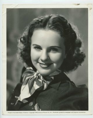 Deanna Durbin Photo 1938 Universal Pictures Publicity Portrait Vintage