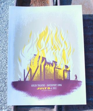 Wilco Concert Poster Davenport Iowa Silkscreened 18 " X 24 " Rock Poster