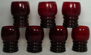 Imperial Crystal Shaeffer Ruby Red 451 Tumbler Set Of Seven (7) 4 " X 2 - 5/8 "