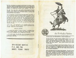 The Birth Of A Nation 1915 Program,  Dffw Rescue Services,  D.  W.  Griffith