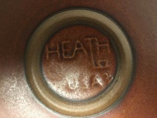 3 Vintage Heath Ceramic Pottery Red Brown Sandstone Soup Plates / Bowles 3