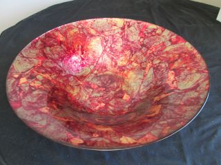 Vintage Large Italian 16 " Art Glass Bowl / Center Piece