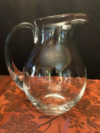 Vintage Waterford Marquis Crystal 9 " Tall Round Pitcher Clear 76 Oz.  Cond.