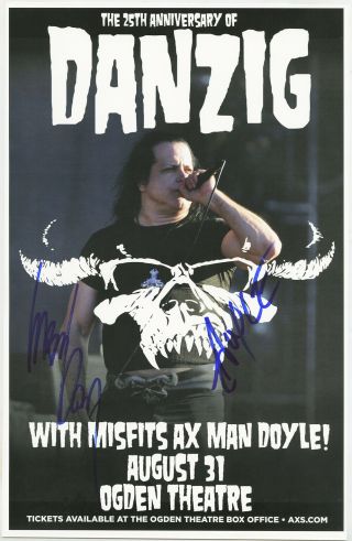 Glenn Danzig Autographed Concert Poster 2013 Doyle Von Frankenstein,  Misfits