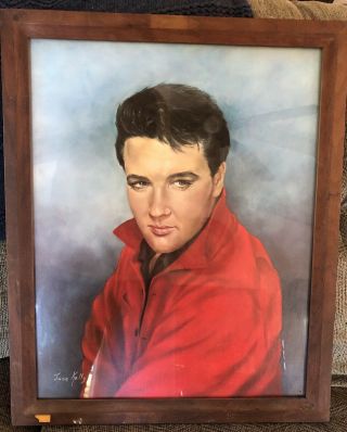 Elvis Presley Painting By June Kelly - Signed - Ready To Hang