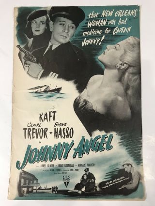 Johnny Angel Pressbook 1945 16 Pages 12x18 Movie Poster Art Claire Trevor 1222