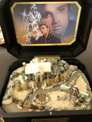 Elvis Presley Rare Graceland Music Box By Ardleigh Elliott Blue Christmas