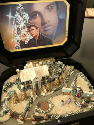 ELVIS PRESLEY rare Graceland Music Box by Ardleigh Elliott Blue Christmas 4