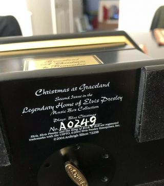 ELVIS PRESLEY rare Graceland Music Box by Ardleigh Elliott Blue Christmas 6