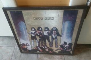 Vintage Kiss Love Gun Music Band Picture Sign Mirror with Metal Frame 3