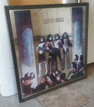 Vintage Kiss Love Gun Music Band Picture Sign Mirror with Metal Frame 4