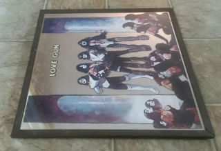Vintage Kiss Love Gun Music Band Picture Sign Mirror with Metal Frame 6